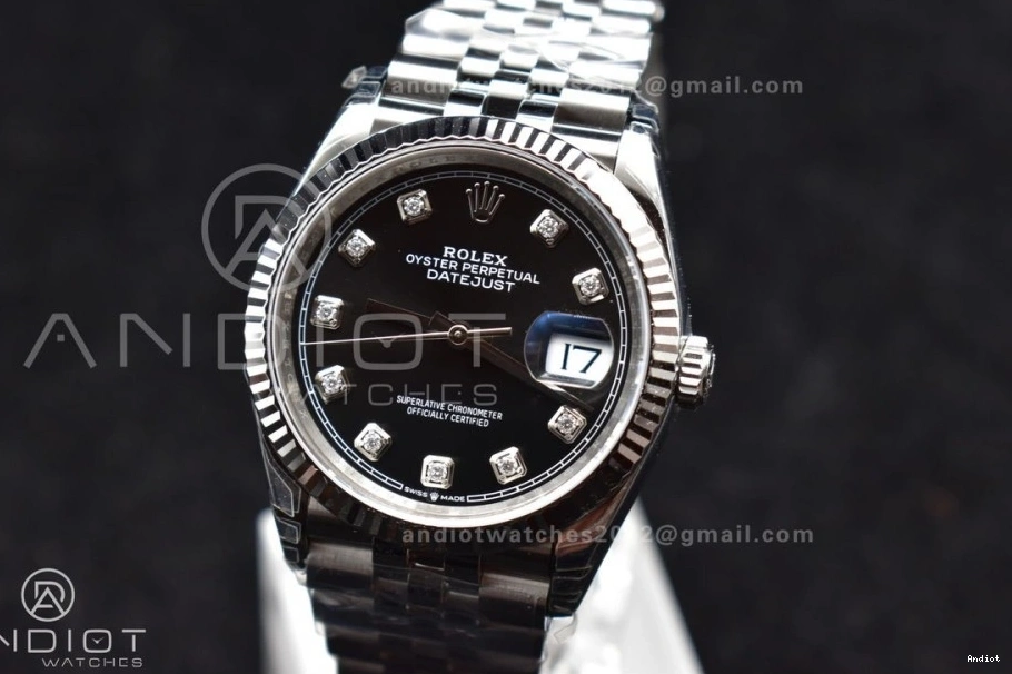 VS3235 Black DateJust 904L Diamond On Best Edition VSF 1:1 Bracelet Jubilee 126234 SS Dial Steel 36 1111